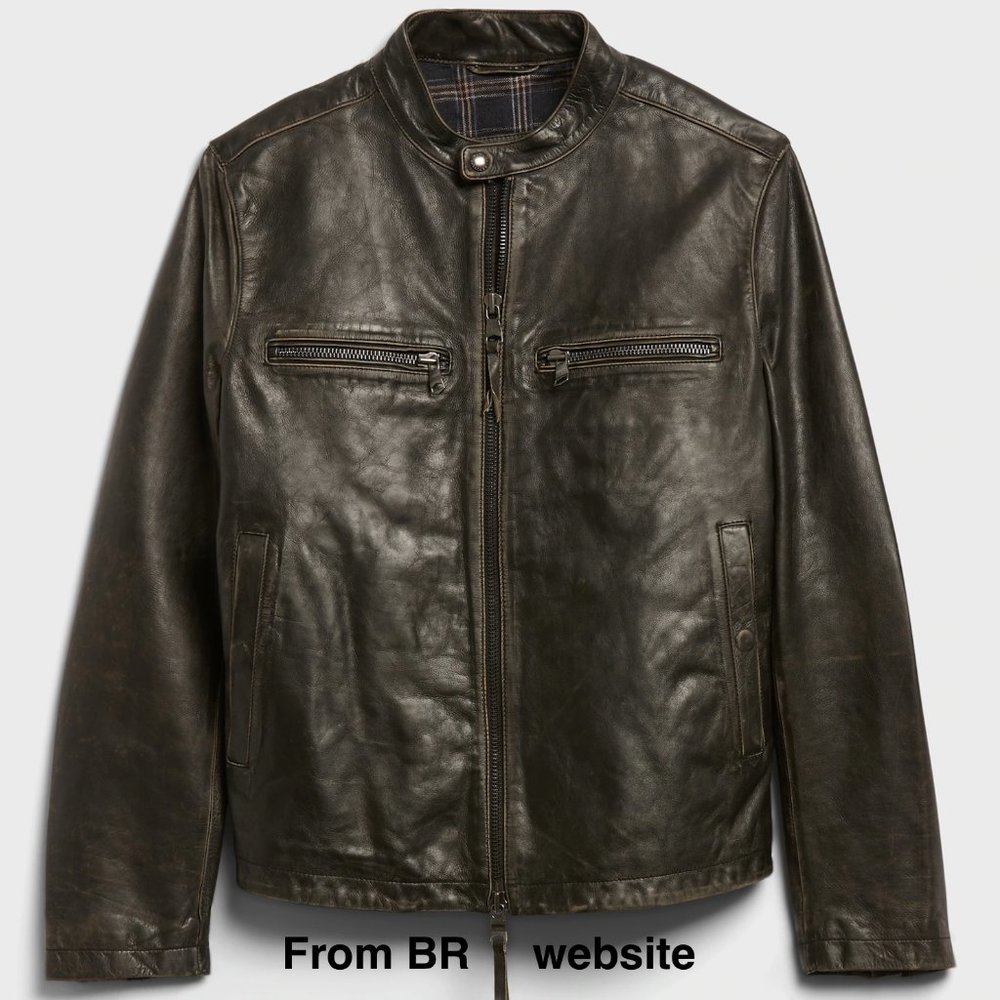 GOING AWAY IN ONE WEEK - Brand New 2022 Banana Republic Leather Biker Jacket XL